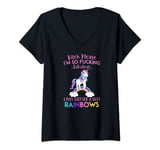 Womens Bitch Please I'm so Fucking Fabulous I Piss Glitter Rainbows V-Neck T-Shirt