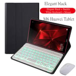 Suitable for Huawei M6 8.4 high energy version with wireless Bluetooth keyboard mouse tablet protective cover-10.8 inch black+white+white backlight