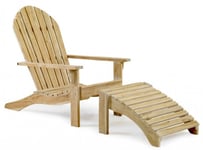 Brafab - Opal Fåtölj med fotpall Vitblästrad Teak