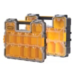 2 Pack DeWalt Pro Organisers Yellow/Black Tool Storage Screws Nails Box