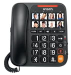 VTech CL6550 Téléphone avec ou sans Fil avec répondeur, bloqueur d'appels, combiné et Base avec Haut-Parleur, Gros Boutons et Grand écran, Touches de Composition avec Photo