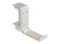 Delock - Hållare för hörlurar - adjustable, for desk mounting, aluminum - silver