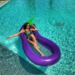 Zcm Swimming ring Summer Swimming Pool Floating Inflatable Eggplant Mattress Swimming Ring Circle (Color : A)