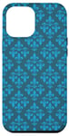 Coque pour iPhone 14 Plus Fleur de lys bleu motif floral fleur de lys