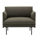 Muuto - Outline Chair, Fiord 961 - Mörkgrön - Grön - Fåtöljer - Metall/Trä/Textilmaterial/Skum