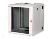 Roline 26.21.0012, Väggmonterad Rack, 12U, 50 Kg, Knapplås, Kuggskenor, 34,9 Kg