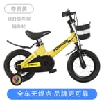 cuzona Children's bicycle bicycle bicycle 3-6-7-10 year old baby 12/14/16 inch male and female children stroller-16 inch_Magnesium alloy spoke wheel [Premium Yellow] package