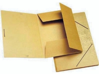 Dokumentmappe m/3 klapper og elastik brun A4 - (20 stk.)