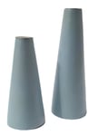 Lot de 2 bougeoirs en Bois laqué Bleu Clair (d. 6,5 cm x H. 14,5 cm - d. 7 cm x h 20 cm)