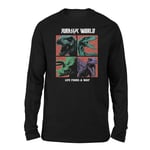 Jurassic Park World Four Colour Faces Unisex Long Sleeved T-Shirt - Black - M