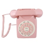 Dilwe1 Antique Phones for Landline, Pink European Telephone Style, Wired Old Fashion Phone with Big Buttons, Decorative Phone for Home Office