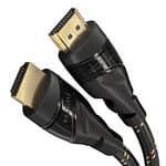 KabelDirekt – Câble HDMI 4K – 12,5 m – 4K@60Hz (cuivre supplémentaire pour Ultra HD rapide, gaine en nylon – HDMI 2.0, haute vitesse avec Ethernet, Blu-ray/PS5/Xbox/Switch, noir)