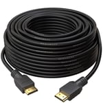 25M HDMI Cable v1.4 by True HQ™ | HIGH SPEED Long Lead with Ethernet ARC 3D | Full HD 1080P PS4 Xbox One Sky HD TV Laptop PC Monitor CCTV | Black & Gold Plated