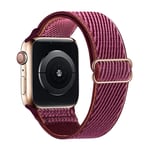 Lobnhot Solo Loop Compatible with Apple Watch Strap 41mm 38mm 40mm for Women Men , Adjustable Elastics Nylon Wristband for iWatch Series 7/6/5/4/3/2/1 SE (38/40/41mm, Plum)