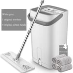 Flat Mop And Buckets Set Wash And Dry Mopping System With Bucket, Stainless Steel Pole And Extra Washable Mop Refill Pads Mop And Bucket Set For household cleaning