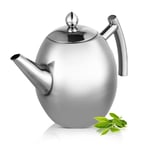 Ejoyous Stainless Steel Teapot Tea Kettle Pot with Filter, Tea Kettle Coffee Durable Stainless Steel Teapot for Home Office Restaurant(1L)