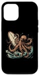Coque pour iPhone 14 Pro Planche de surf Octopus Kraken Surf Board Ocean Surfer