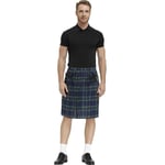 Irländsk rutig grön kilt - skotsk St Patrick's grön plisserad kostym tartan kjol kilts kläder för män och kvinnor blue L