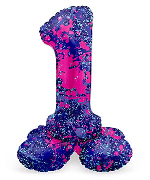 Ballon Chiffre 1 Bleu Avec Couronne - 101 Cm Auto-gonflant - Pour 1 An Anniversaire - Décoration Fête Hélium