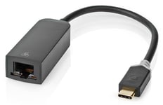 Nedis USB-C til RJ45 Adapter - 1000 Mbps - Sort - 0.20 m