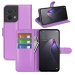 Oppo OPPO Reno 8 5G PU Wallet Case Purple