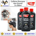 3 x Triple Eight Caffeine Shampoo 250ml Keratin Protein Hair Growth Men/Women