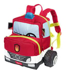Sigikid Rucksack, Traktor, Sac à Dos Mixte Enfant, Rouge/Camion de Pompier, 25x28x18 cm