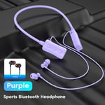 OLAF Nouveau Bluetooth 5.3 Écouteurs Casque Sans Fil Tour de Cou Sport Casque Gamer HIFI Stéréo Écouteurs Avec Micro Support TF Carte-Violet-TypeA bouchon d'oreille