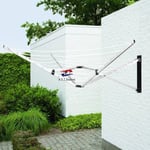 26m Folding 5 Arm Airer Wall Mounted Clothes Dryer Washing Line Laundry Supplies