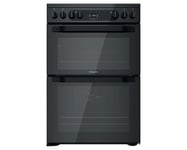Hotpoint HDM67V92HCB Black Freestanding 60cm Electric Double Cooker