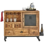 SERVERINGSVAGN naturfärgad, svart 100/85/40 cm 