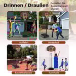 Basketkorg utomhus basketstativ 172-200cm höjdjusterbart basketsystem svart