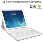 KARYLAX Étui de Protection Blanc avec Clavier Azerty Français Bluetooth Intégré détachable Universel L pour Tablette Danew Dslide 113