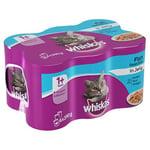 whiskas 1+ Wet Cat Food for Adult Cats, Fish Selection in Jelly, 24 Cans (24 x 390 g)