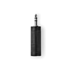 Stereo Audio Adapter | 3.5 mm Hane | 6.35 mm Hona | Nickelplaterad | Rak | ABS | Svart | 1 st. | Låda