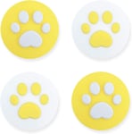 4pcs Silicone Cat Claw Joy Con Thumb Grip Set Cover Analog Thumb Stick Grips-Joystick Button Caps For Switch And Switch Lite Controller(Yellow & White)