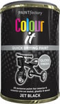 JET BLACK GLOSS PAINT 300ML TIN QUICK DRYING METAL WOOD INTERIOR EXTERIOR