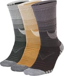 Nike Men's U NK Dry CUSH Crew 3PR-HBR Socks, Black/Sandal/Grey, Small