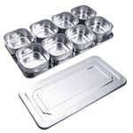 Stainless Steel Spice Jars Seasoning Box Jars Spice Storage Box Condiment Container with Lid (8 Compartment)