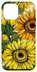 Coque pour iPhone 12 mini Jaune Tournesols Floral Aquarelle Positivité Fille