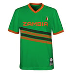 Official 2023 Women's Football World Cup Kids Team Shirt, Zambia, Green, 7 Years
