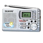 SILVANO Radio numérique à 2 bandes avec haut-parleur intégré et alarme incluse – Tuner Am et FM – Avec dragonne et écouteurs – Dimensions 9,2 cm x 5,4 cm x 2 cm – Poids 82 g