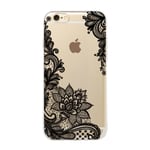 Iphone 8 Plus Spets Svart Lace Henna Mandala Blommor