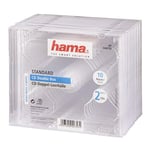 Hama Boîtier standard double (pour CD et disques Blu-Ray, Étui protecteur pour CD, paquet de 10) Transparent