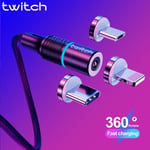 USB Red Micro 2M Câble Micro USB / type c Twitch verser magnétique reCharge rapide
