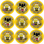 144 Personalised Royal Bee 30mm Glossy Reward Stickers for School Teachers