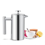 VBESTLIFE Stainless Steel Cafetiere Double Walled Insulated Cafetière, French Press, Coffee Press, Coffee Maker French Press Tea Pot with Filter, 350ml (3 Cup)