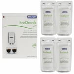 Delonghi EcoDecalk Mini Coffee Maker Machine Cleaner Descaler 4 x 100ml Sachets