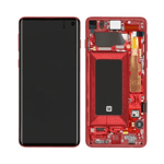 Rød Samsung Galaxy S10 skærm med LCD-skærm