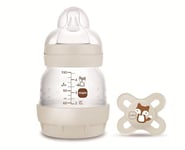 MAM - Biberon Anti-Colic + tétine Start A112 Innovant - Système Anti-Colic breveté avec tétine 0 de Silicone SkinSoft TM Ultra Doux pour bébé à partir de 0 mois, 130 ml, neutre,1 pièce